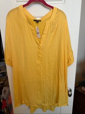 Lane Bryant Bright Yellow Split V-Tunic